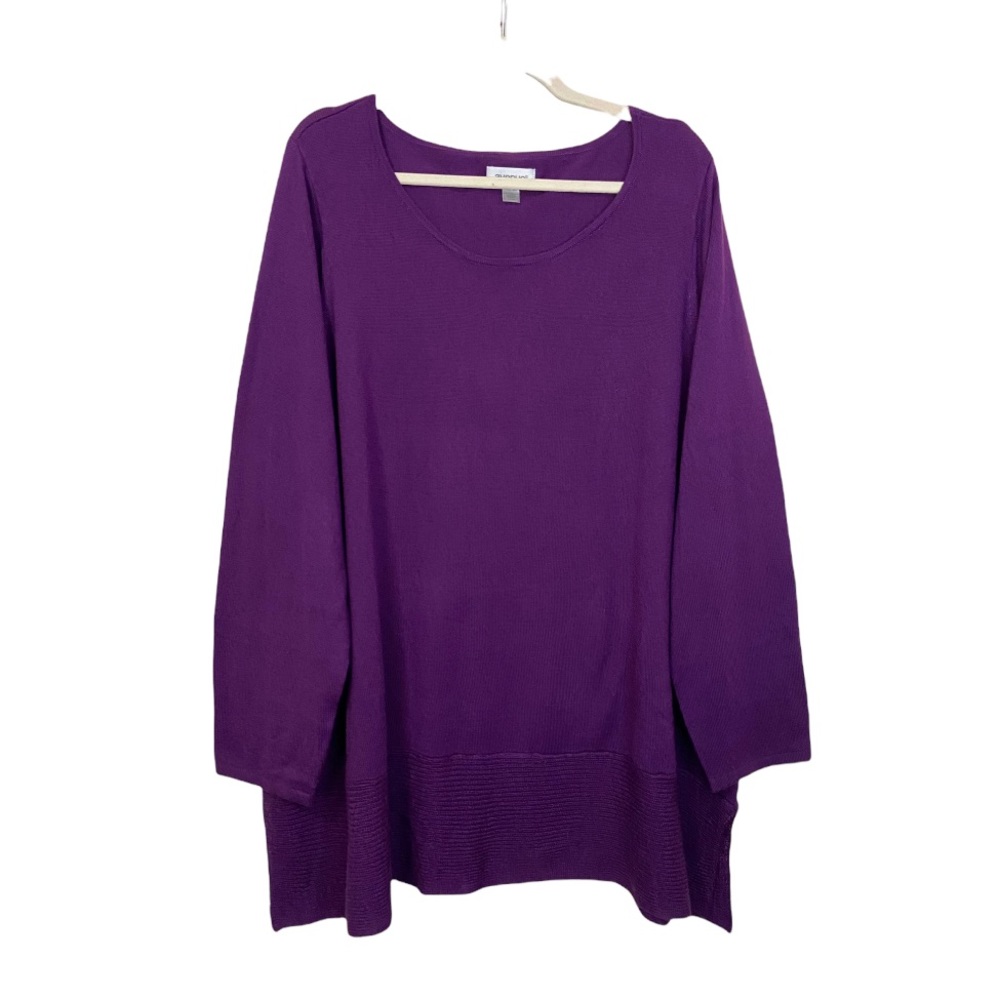 Avenue Women's Size 22/24 Purple Sweater Top Blouse Scoop Neck